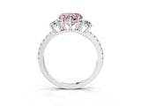 White gold Three-Stone Fancy Pink Heart Cut Cut Diamond Pavé Band with Prong Setting_54