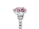 White gold Three-Stone Fancy Pink Heart Cut Cut Diamond Pavé Band with Prong Setting_56