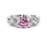 White gold Three-Stone Fancy Pink Heart Cut Cut Diamond Ring with Channel Set Band and Four-Prong Setting_13