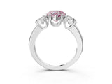 White gold Three-Stone Fancy Pink Heart Cut Cut Diamond Ring with Channel Set Band and Four-Prong Setting_15