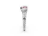 White gold Three-Stone Fancy Pink Heart Cut Cut Diamond Ring with Channel-Set Band and Prong Setting_2