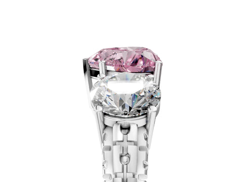 White gold Three-Stone Fancy Pink Heart Cut Cut Diamond Ring with Channel-Set Band and Prong Setting_5