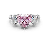 White gold Three-Stone Fancy Pink Heart Cut Cut Solitaire Ring with Classic Prong Setting_12