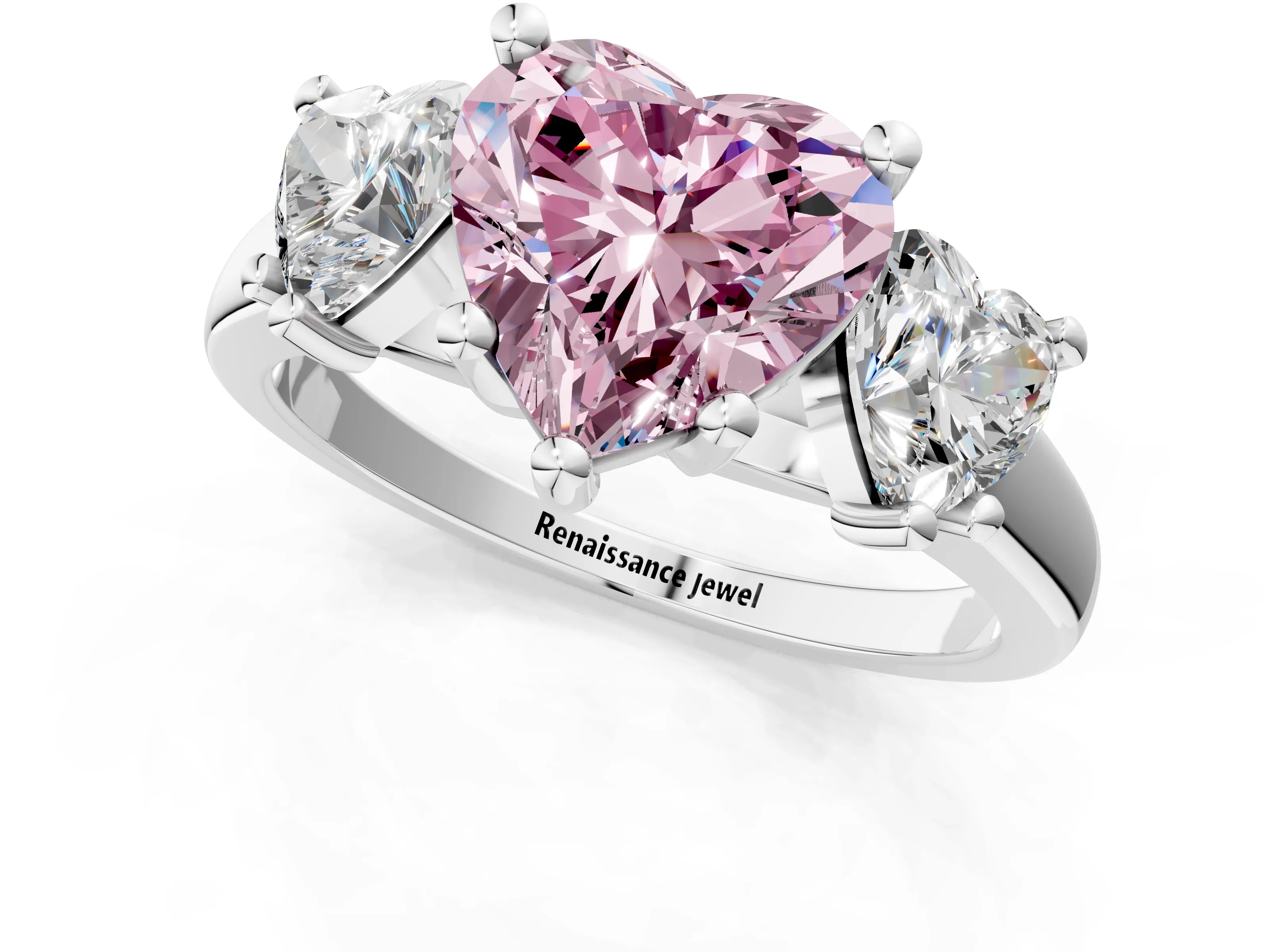 White gold Three-Stone Fancy Pink Heart Cut Cut Solitaire Ring with Classic Prong Setting_13
