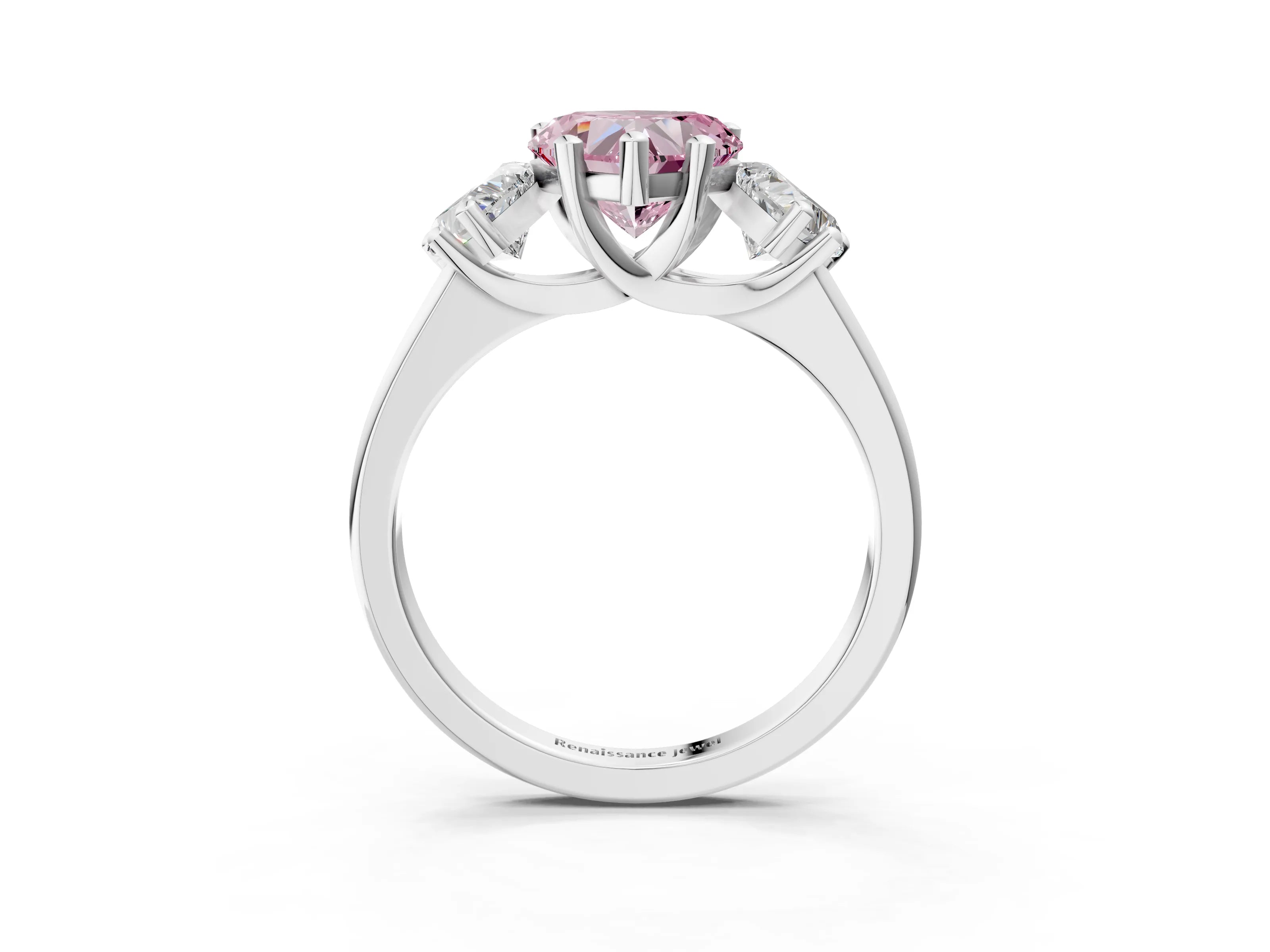 White gold Three-Stone Fancy Pink Heart Cut Cut Solitaire Ring with Classic Prong Setting_15