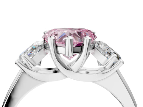 White gold Three-Stone Fancy Pink Heart Cut Cut Solitaire Ring with Classic Prong Setting_16