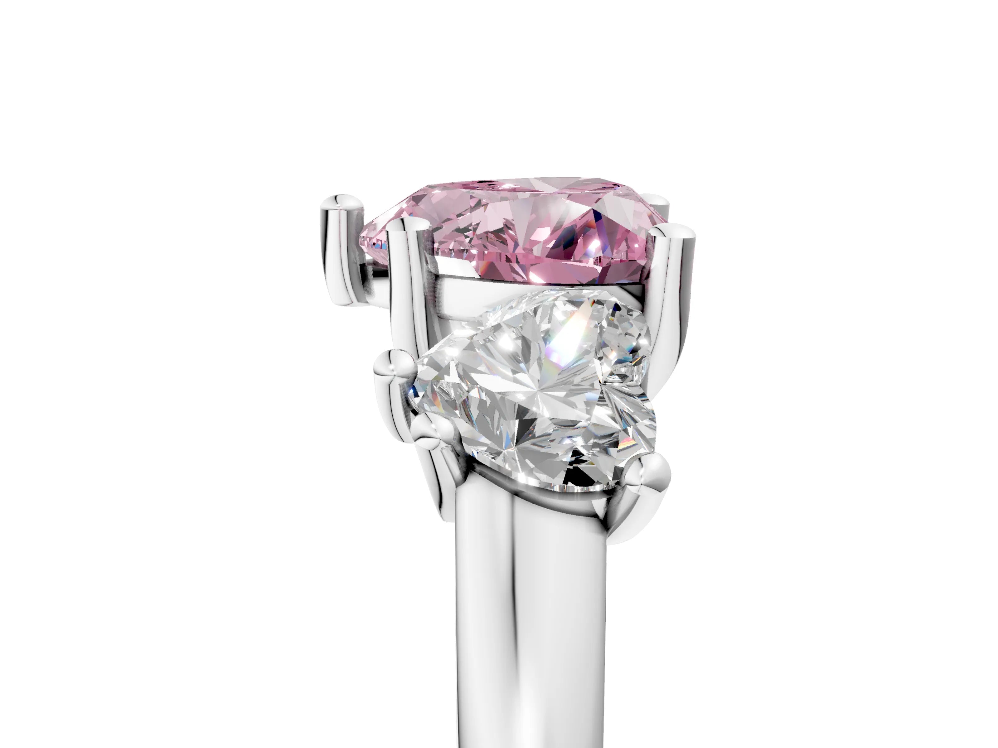 White gold Three-Stone Fancy Pink Heart Cut Cut Solitaire Ring with Classic Prong Setting_17