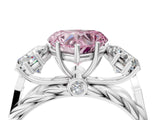 White gold Three-Stone Fancy Pink Heart Cut Diamond Braided Band Ring with Four-Prong Setting_24
