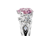 White gold Three-Stone Fancy Pink Heart Cut Diamond Braided Band Ring with Four-Prong Setting_45