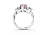 White gold Three-Stone Fancy Pink Heart Cut Diamond Channel Set Engagement Ring with Prong Setting_15