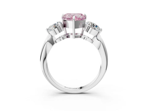 White gold Three-Stone Fancy Pink Heart Cut Diamond Channel Set Engagement Ring with Prong Setting_15