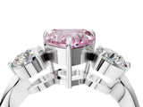 White gold Three-Stone Fancy Pink Heart Cut Diamond Channel Set Engagement Ring with Prong Setting_17