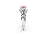 White gold Three-Stone Fancy Pink Heart Cut Diamond Engagement Ring with Pave Band and Prong Setting_14