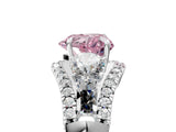 White gold Three-Stone Fancy Pink Heart Cut Diamond Engagement Ring with Pave Band and Prong Setting_17