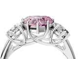 White gold Three-Stone Fancy Pink Heart Cut Diamond Engagement Ring with Prong Setting_19
