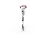 White gold Three-Stone Fancy Pink Heart  Cut Diamond Pavé Band with Four-Prong Setting_30