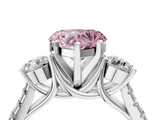 White gold Three-Stone Fancy Pink Heart  Cut Diamond Pavé Band with Four-Prong Setting_32