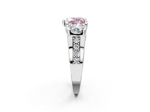 White gold Three-Stone Fancy Pink Heart  Cut Diamond Ring with Channel-Set Band and Four-Prong Setting_37