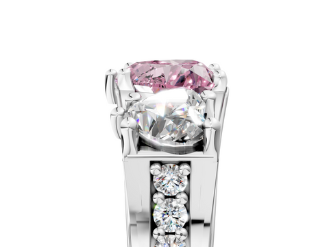 White gold Three-Stone Fancy Pink Heart  Cut Diamond Ring with Channel-Set Band and Four-Prong Setting_40