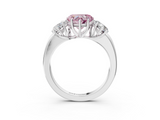 White gold Three-Stone Fancy Pink Heart  Cut Diamond Ring with Channel-Set Band and Four-Prong Setting_69