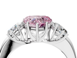 White gold Three-Stone Fancy Pink Heart  Cut Diamond Ring with Channel-Set Band and Four-Prong Setting_70