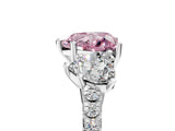 White gold Three-Stone Fancy Pink Heart Cut Diamond Ring with Pavé Band and Prong Setting_133