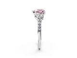 White gold Three-Stone Fancy Pink Heart Cut Diamond Ring with Pavé Band and Prong Setting_142