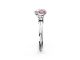 White gold Three-Stone Fancy Pink Heart  Cut Diamond Solitaire with Prong Setting and Classic Band_36