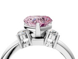 White gold Three-Stone Fancy Pink Heart  Cut Diamond Solitaire with Prong Setting and Classic Band_43