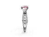 White gold Three-Stone Fancy Pink Heart  Cut Diamond Twist Band with Prong Setting_39