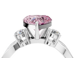 White gold Three-Stone Fancy Pink Heart  Cut Diamond Twist Band with Prong Setting_41