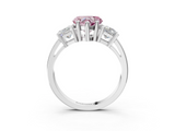 White gold Three-Stone Fancy Pink Heart  Cut Solitaire Ring with Prong Setting_6