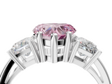 White gold Three-Stone Fancy Pink Heart  Cut Solitaire Ring with Prong Setting_7