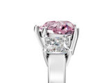 White gold Three-Stone Fancy Pink Heart  Cut Solitaire Ring with Prong Setting_8