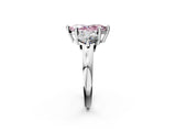 White gold Three-Stone Fancy Pink Marquise  Brilliant Cut Solitaire Ring with Prong Setting on a Classic Band 3