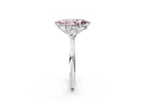 White gold Three-Stone Fancy Pink Marquise Cut Brilliant Diamond Solitaire Ring with Tapered Band and Four-Prong Setting_21