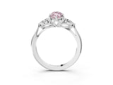 White gold Three-Stone Fancy Pink Marquise Cut Brilliant Diamond Solitaire Ring with Tapered Band and Four-Prong Setting_22