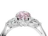White gold Three-Stone Fancy Pink Marquise Cut Brilliant Diamond Solitaire Ring with Tapered Band and Four-Prong Setting_23