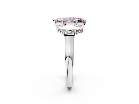 White gold Three-Stone Fancy Pink Marquise Cut Brilliant Diamond Trellis Ring with Comfort Fit Band_14