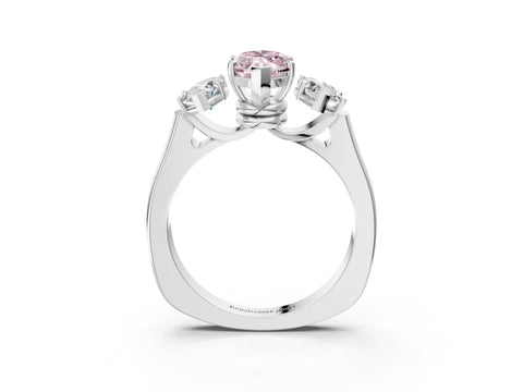 White gold Three-Stone Fancy Pink Marquise Cut Brilliant Diamond Trellis Ring with Comfort Fit Band_15
