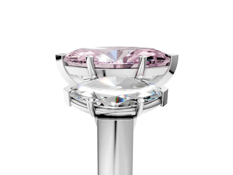White gold Three-Stone Fancy Pink Marquise Cut Brilliant Diamond Trellis Ring with Comfort Fit Band_17