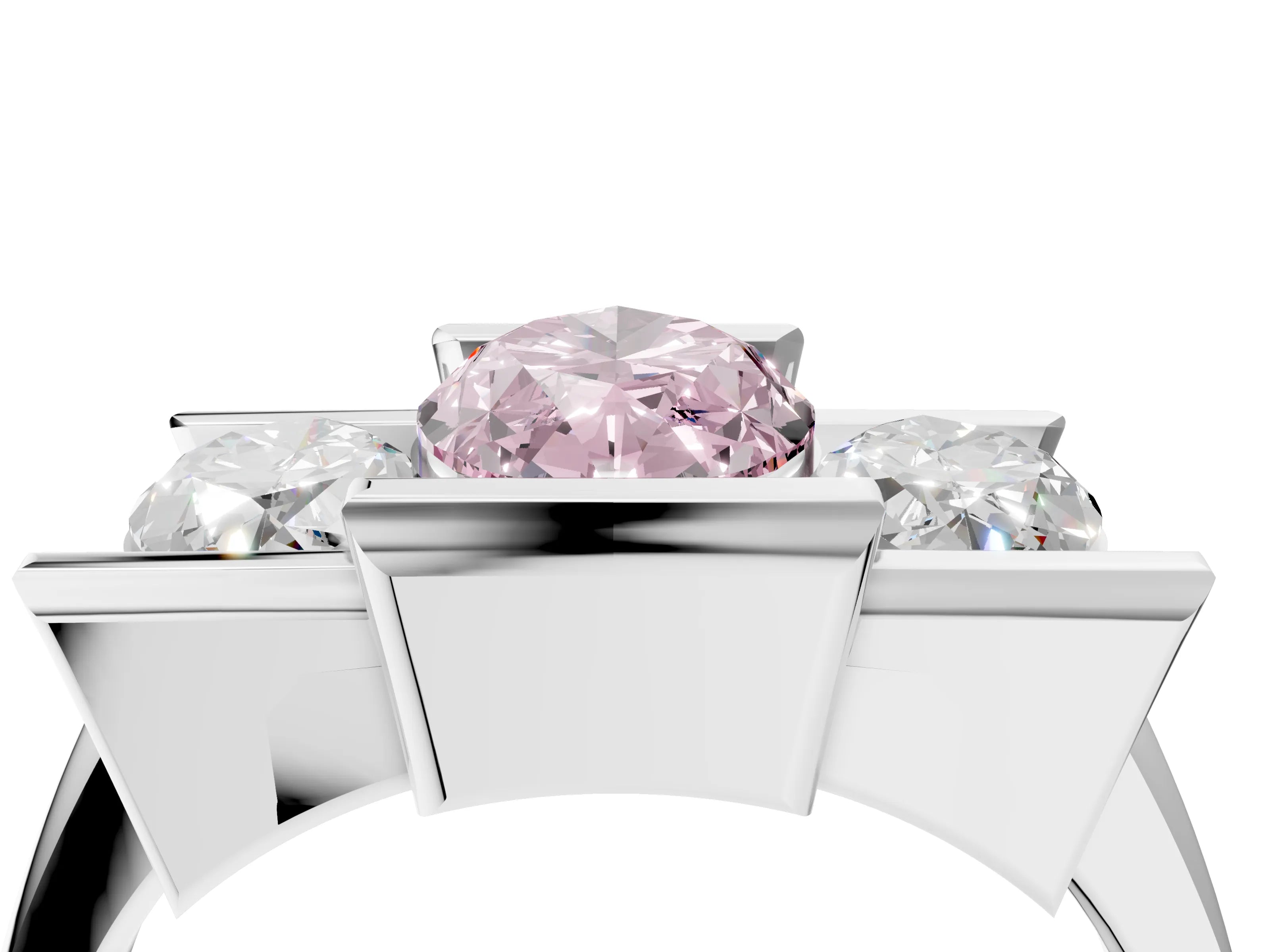 White gold Three Stone Fancy Pink Marquise Cut Cut Channel Set Diamond Ring_40