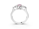 White gold Three-Stone Fancy Pink Marquise Cut Cut Classic Band Prong Setting Ring_3