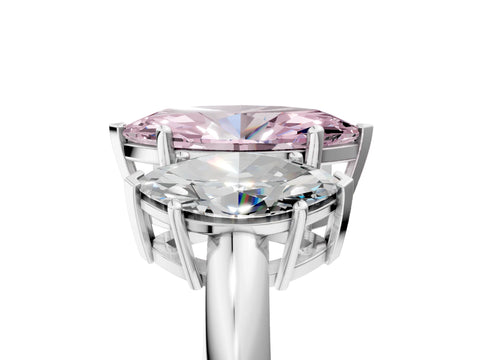 White gold Three-Stone Fancy Pink Marquise Cut Cut Diamond Engagement Ring with Prong Setting on a White Gold Band_17