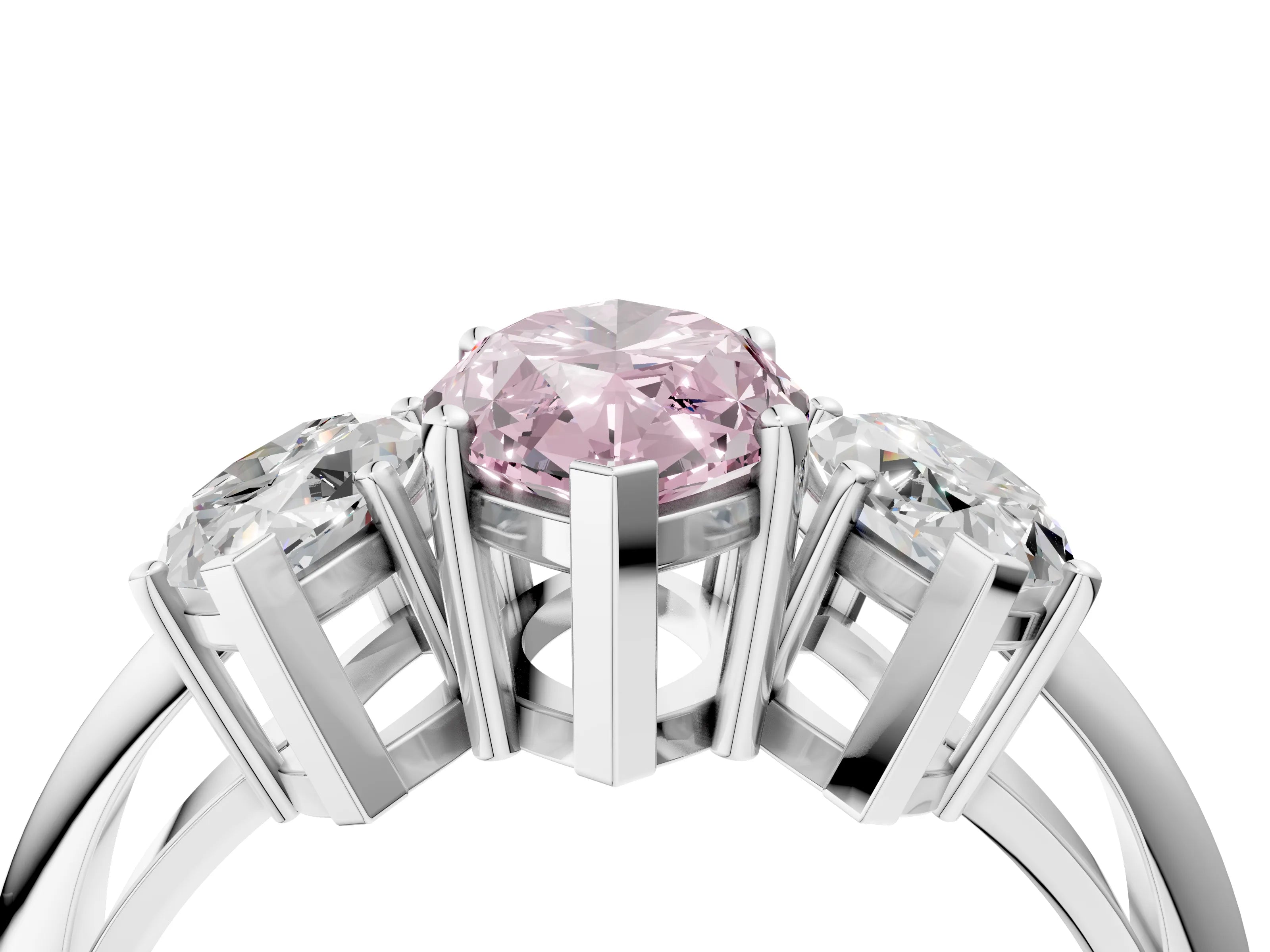 White gold Three-Stone Fancy Pink Marquise Cut Cut Diamond Engagement Ring with Prong Setting on a White Gold Band_40