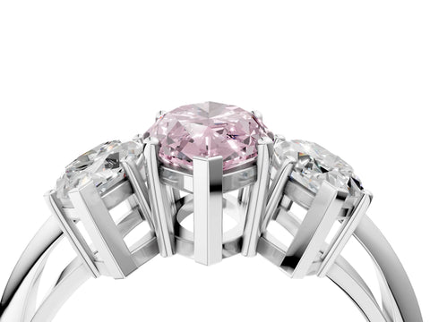 White gold Three-Stone Fancy Pink Marquise Cut Cut Diamond Engagement Ring with Prong Setting on a White Gold Band_40