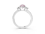 White gold Three-Stone Fancy Pink Marquise Cut Cut Diamond Pavé Band with Prong Setting_30