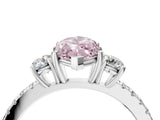 White gold Three-Stone Fancy Pink Marquise Cut Cut Diamond Pavé Band with Prong Setting_31