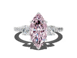 White gold Three-Stone Fancy Pink Marquise Cut Cut Diamond Pavé Band with Prong Setting_39