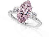 White gold Three-Stone Fancy Pink Marquise Cut Cut Diamond Pavé Band with Prong Setting_40